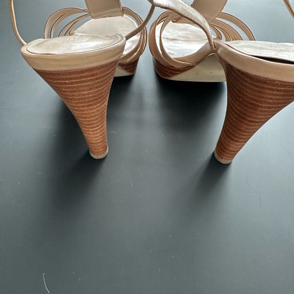 Franco Sarta Martin Tan Leather Strappy Sandals Size 7 1/2 - Picture 4 of 4